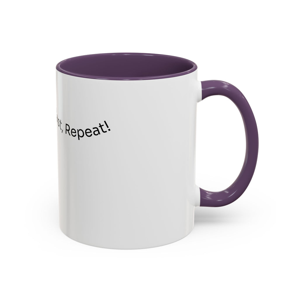 Coffee Mug — “Coffee, Cast, Repeat!” Accent Mug (Black Handle)