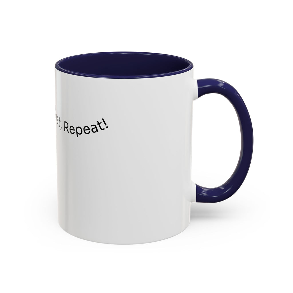 Coffee Mug — “Coffee, Cast, Repeat!” Accent Mug (Black Handle)