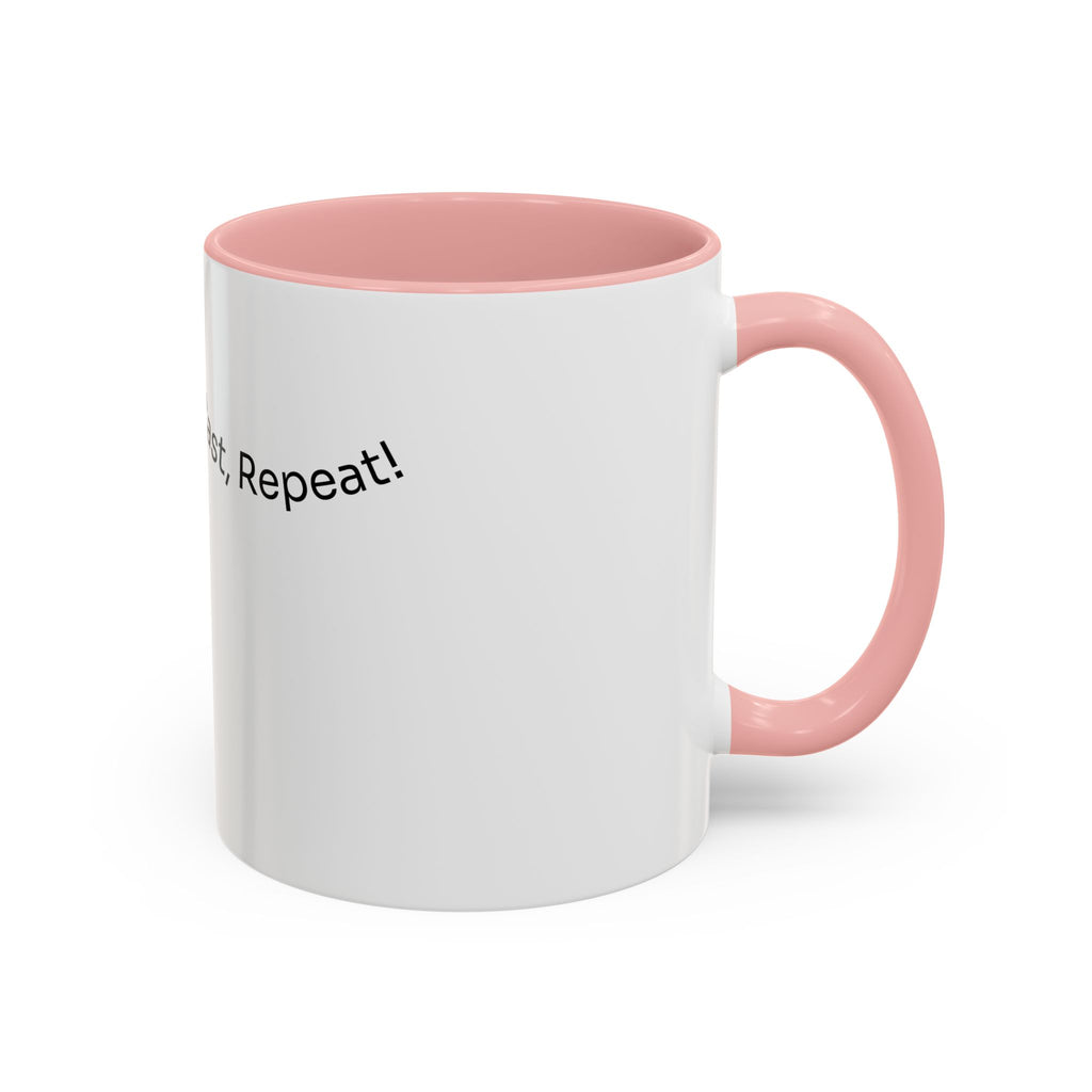 Coffee Mug — “Coffee, Cast, Repeat!” Accent Mug (Black Handle)