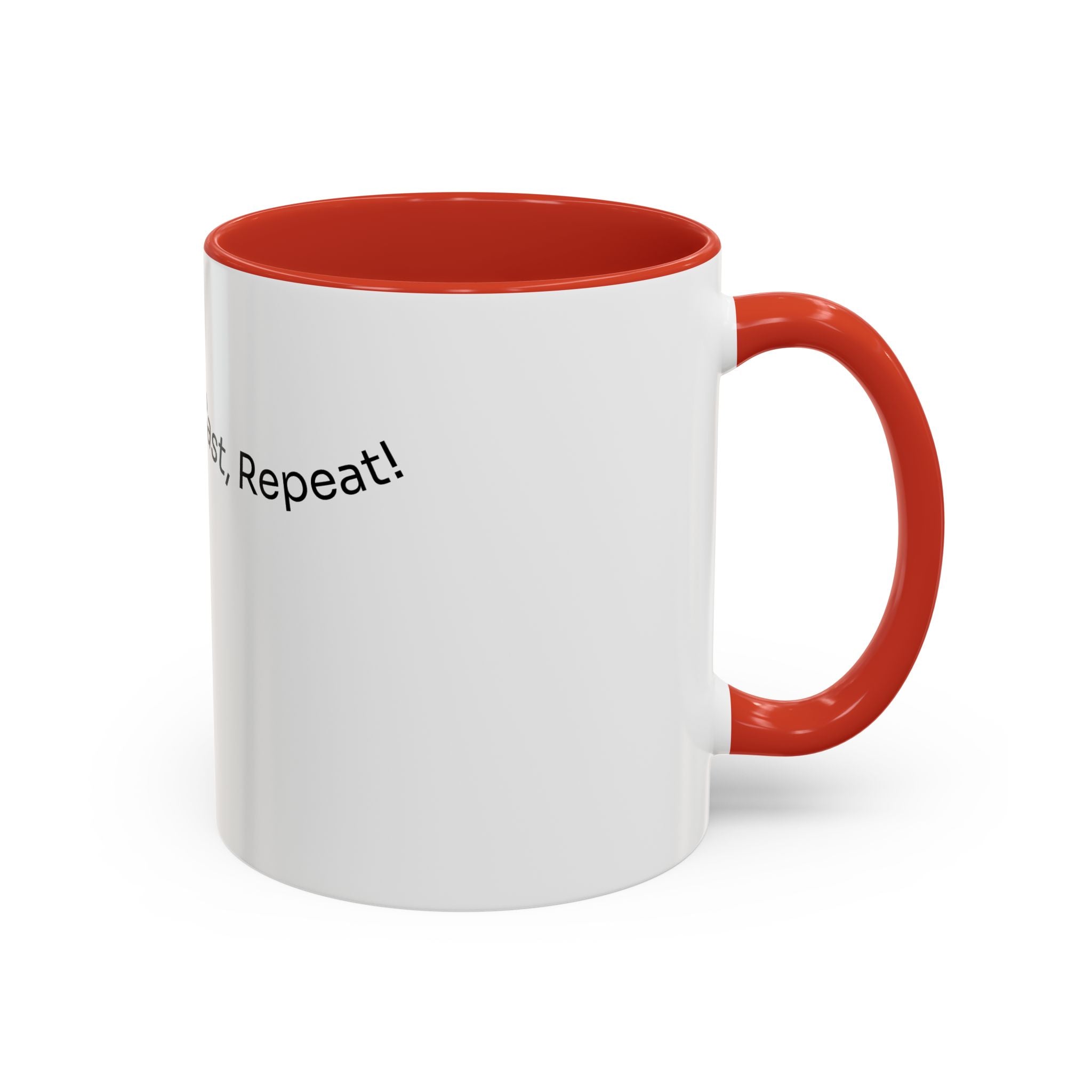 Coffee Mug — “Coffee, Cast, Repeat!” Accent Mug (Black Handle)