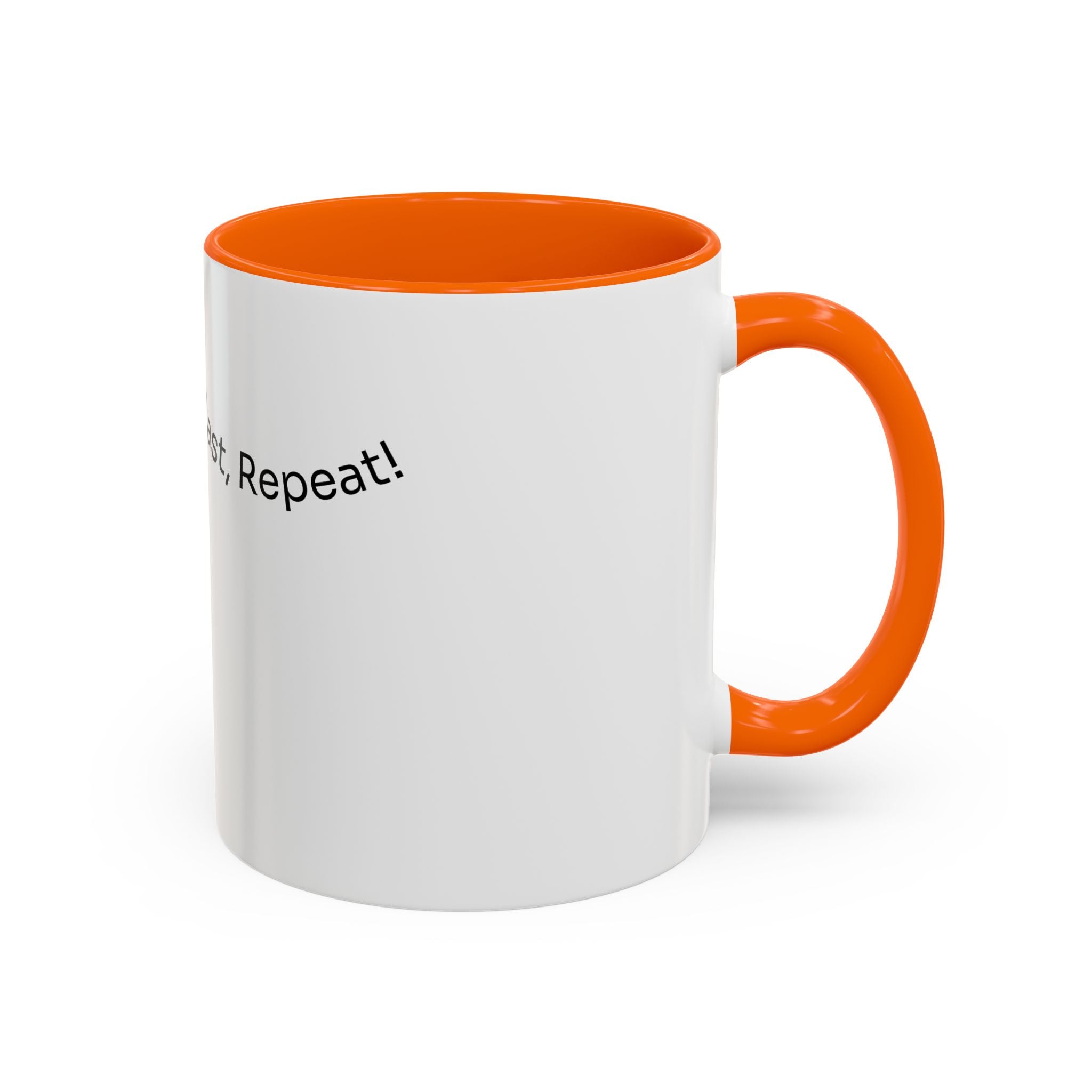 Coffee Mug — “Coffee, Cast, Repeat!” Accent Mug (Black Handle)