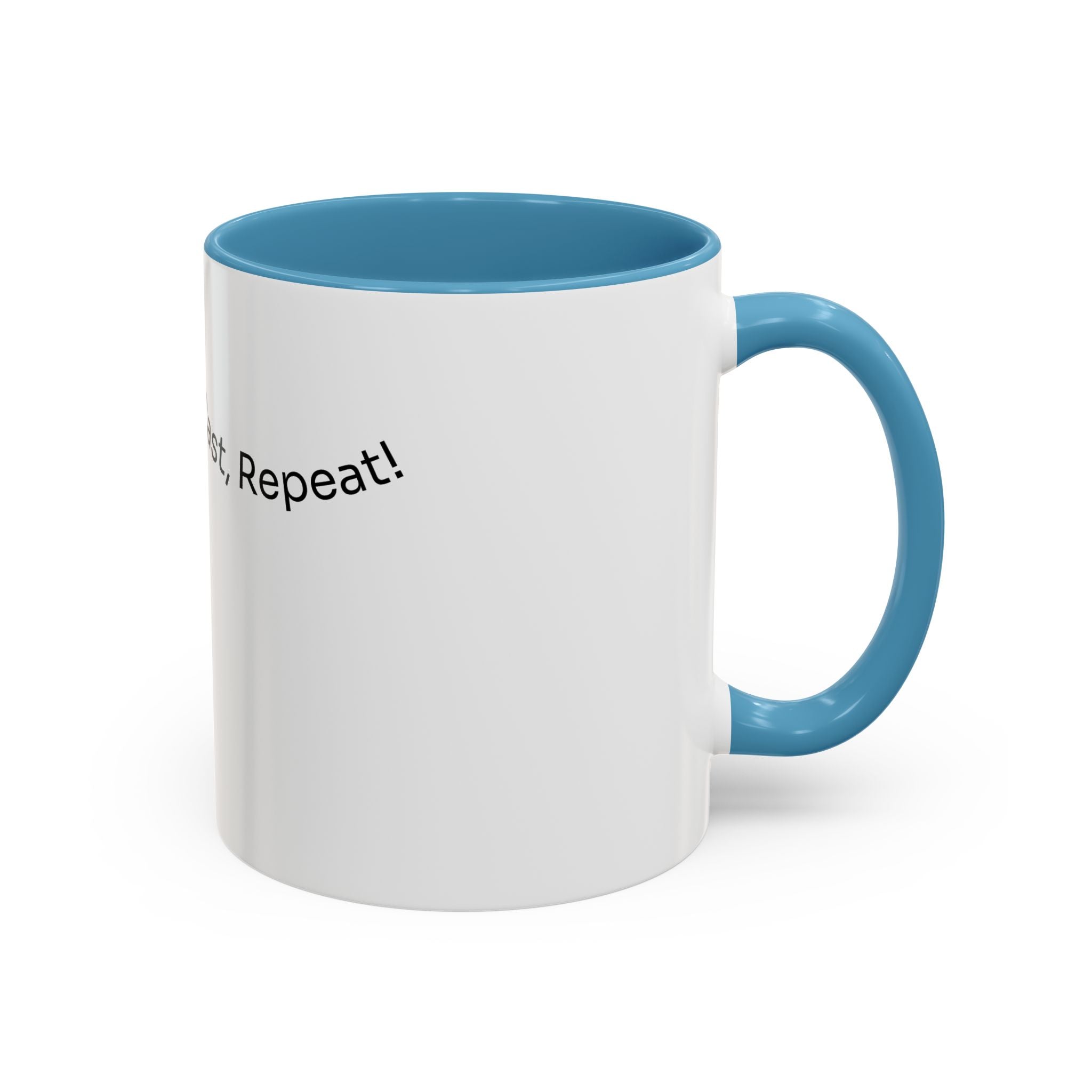 Coffee Mug — “Coffee, Cast, Repeat!” Accent Mug (Black Handle)